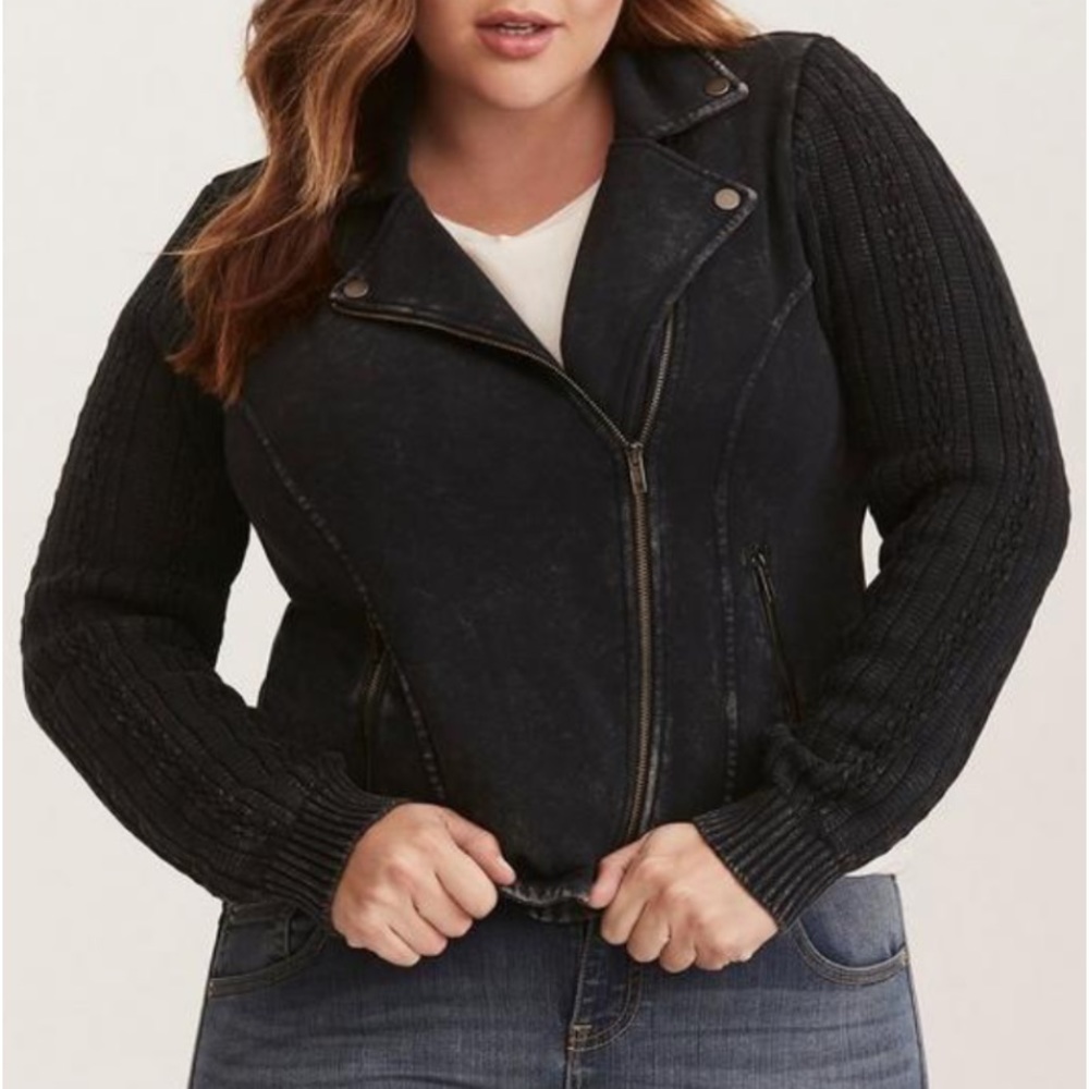 Torrid Moto Jacket Sweater Sleeve Size 2X